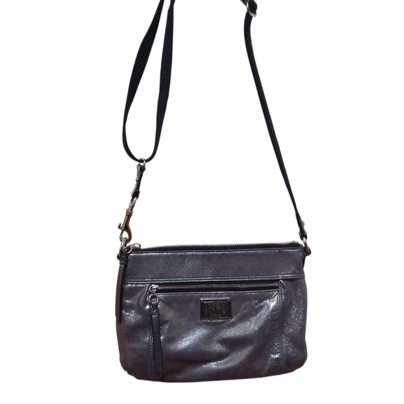 coach poppy silver metallic crossbody purse - Picture 2 of 4